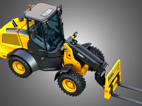 326 P-Tier Compact Wheel Loader - Pallet Fork 3D Model