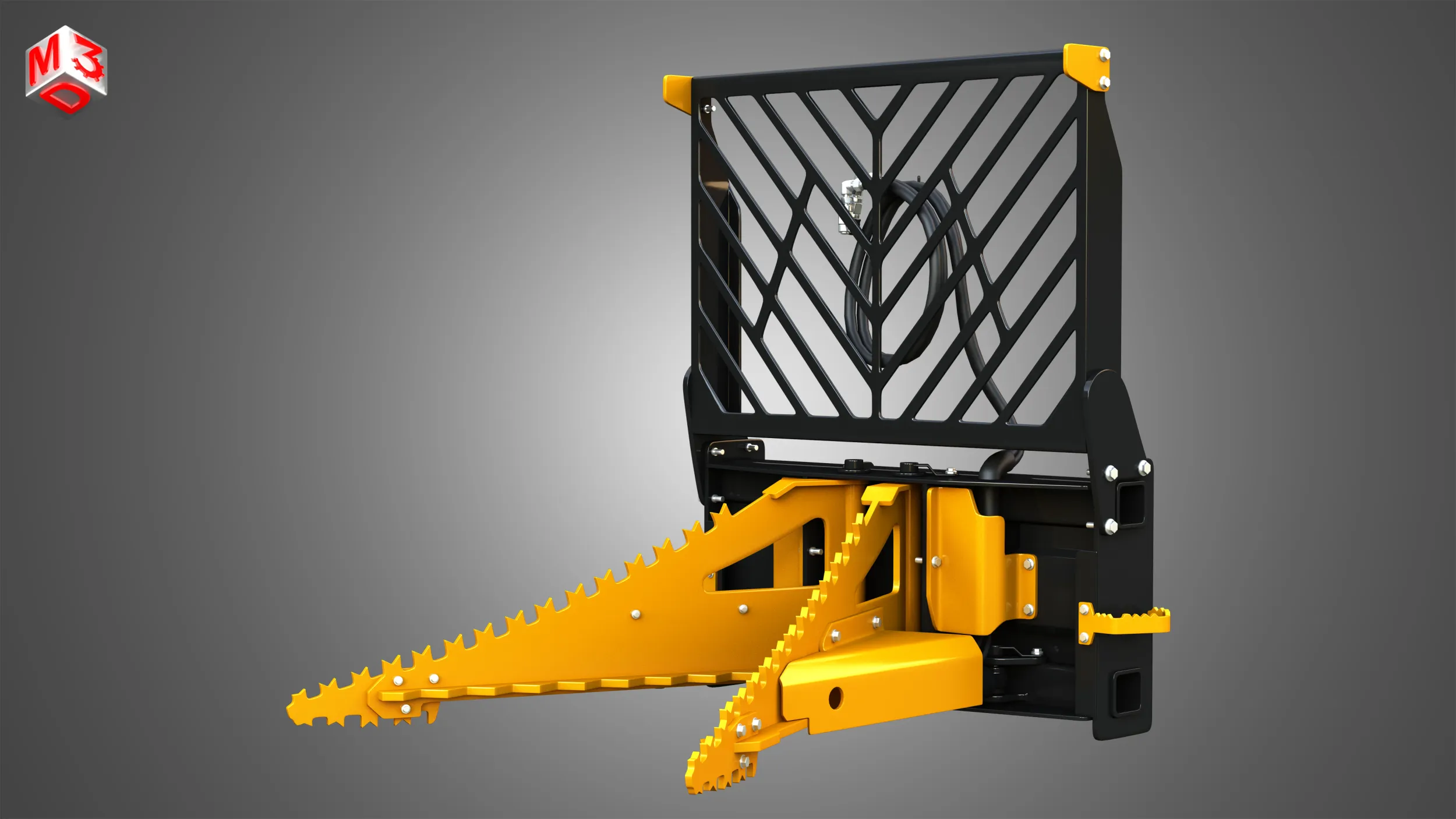 Dominator Tree Pulle Compact Track Loader Attachment 3D Model .c4d .max .obj .3ds .fbx .stl .blend 