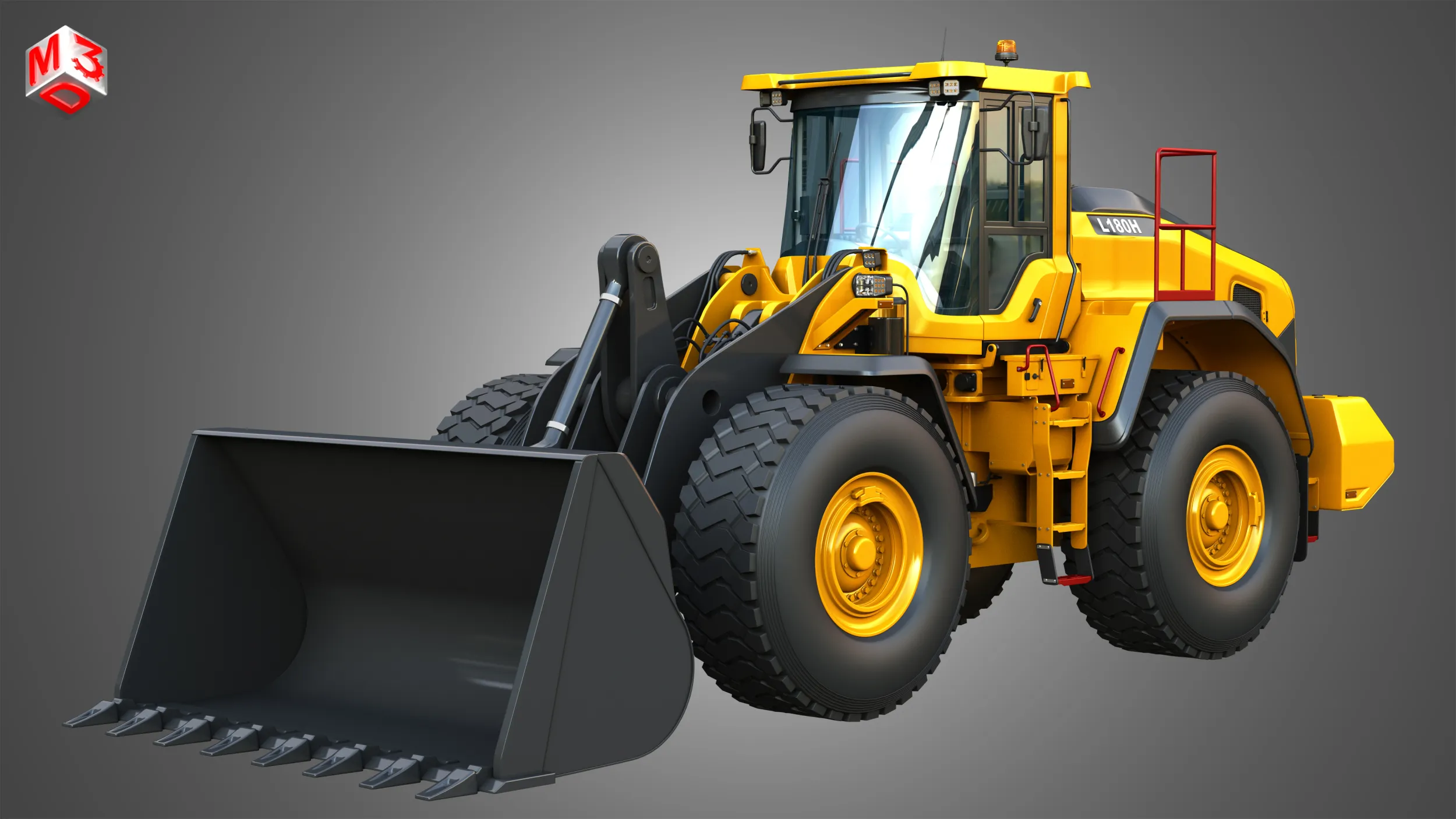 L180H ホイールローダー 3Dモデル .c4d .max .obj .3ds .fbx .stl .blend 