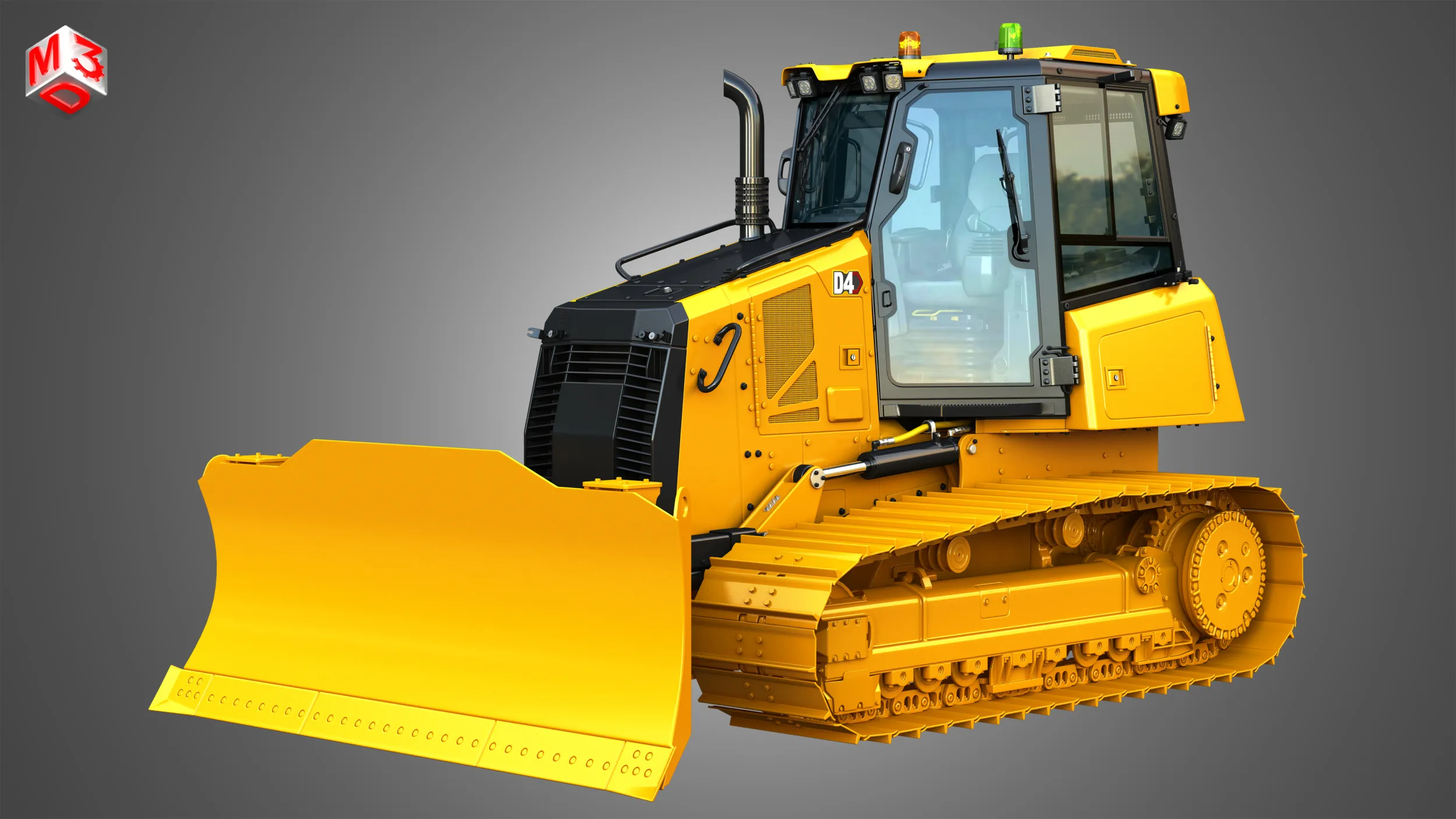 D4 Tier-4 Crawler Dozer 3D Model .c4d .max .obj .3ds .fbx .stl .blend 