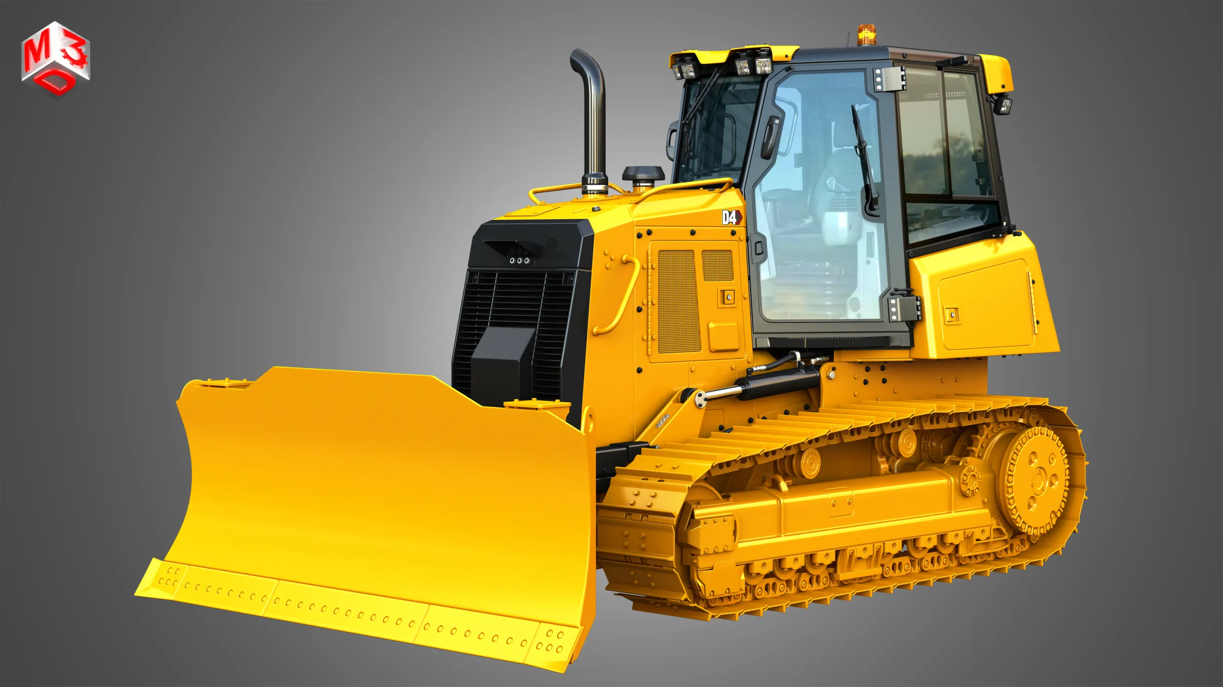 D4 Tier-3 Crawler Dozer 3D Model .c4d .max .obj .3ds .fbx .stl .blend 