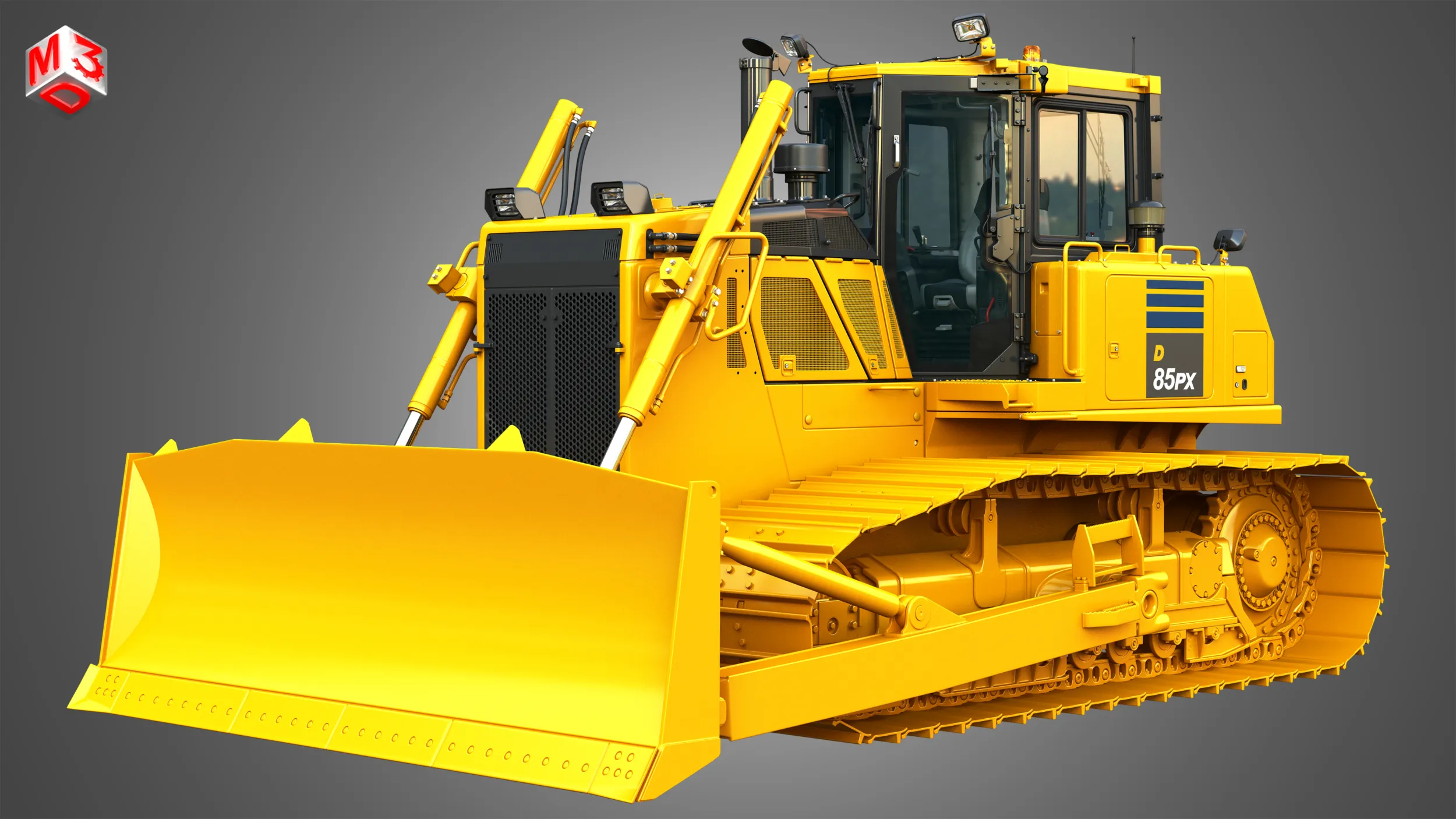 D85 PX-18 Crawler Dozer 3D Model .c4d .max .obj .3ds .fbx .stl .blend 