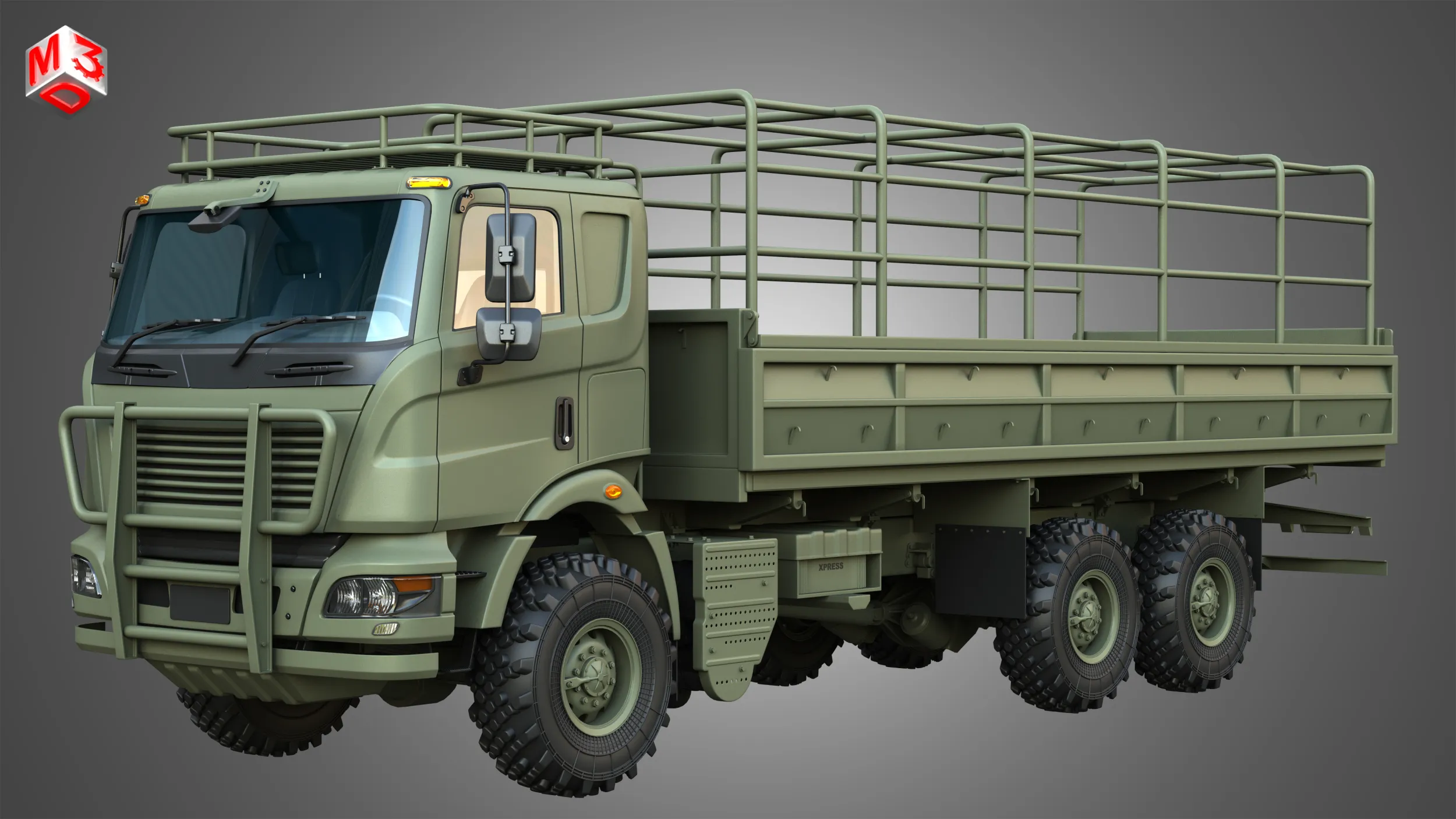 Generic Military Truck 6X6 3D Model .c4d .max .obj .3ds .fbx .stl .blend 