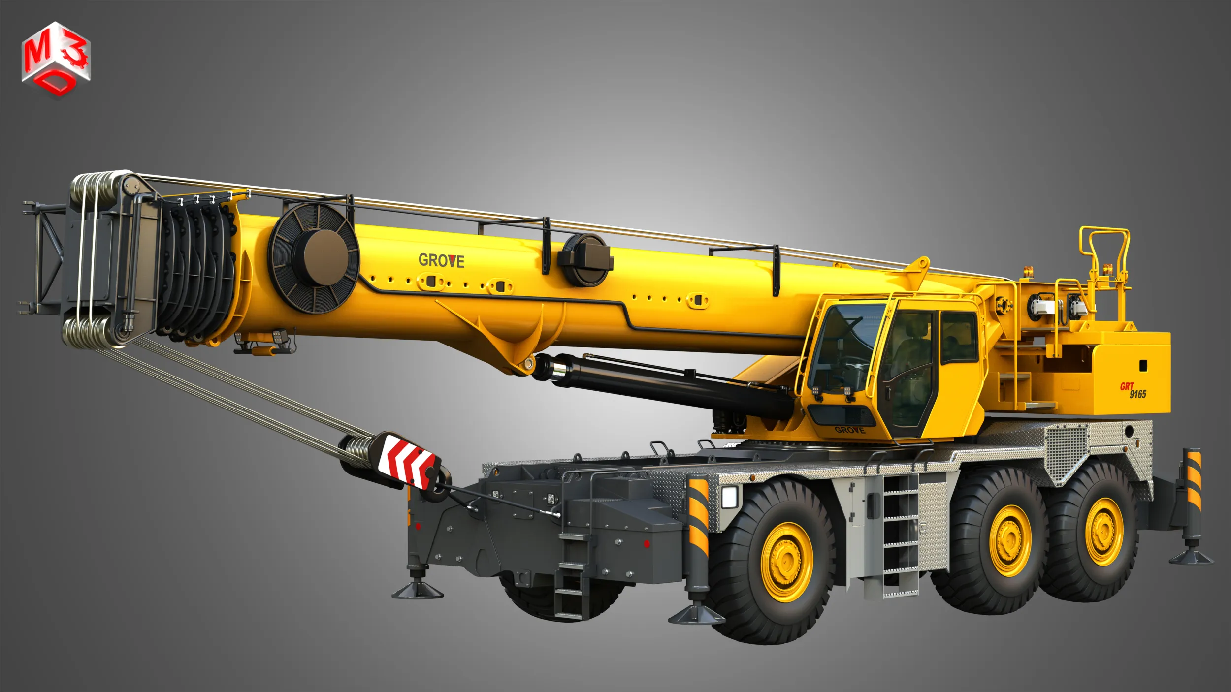 GRT 9165 Mobile Crane 3D Model .c4d .max .obj .3ds .fbx .stl .blend 