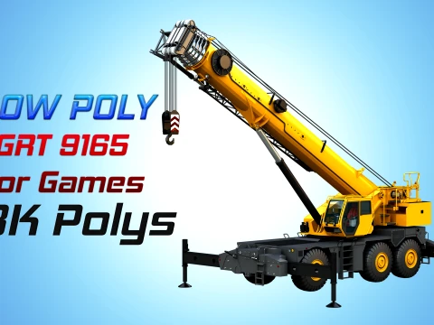 GRT 9165 Mobile Crane - Low Poly Version - 173K Polys 3D Model
