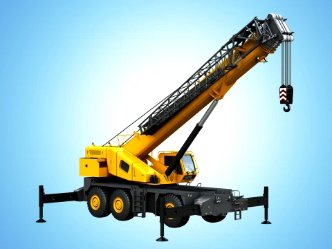 GRT 9165 Mobile Crane - Low Poly Version - 173K Polys 3D Model