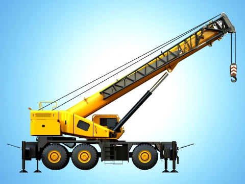 GRT 9165 Mobile Crane - Low Poly Version - 173K Polys 3D Model