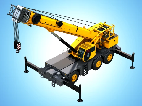 GRT 9165 Mobile Crane - Low Poly Version - 173K Polys 3D Model