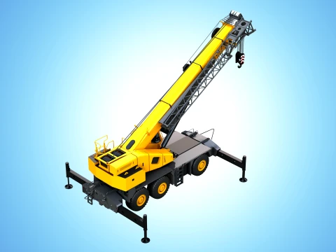 GRT 9165 Mobile Crane - Low Poly Version - 173K Polys 3D Model