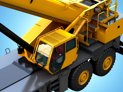 GRT 9165 Mobile Crane - Low Poly Version - 173K Polys 3D Model