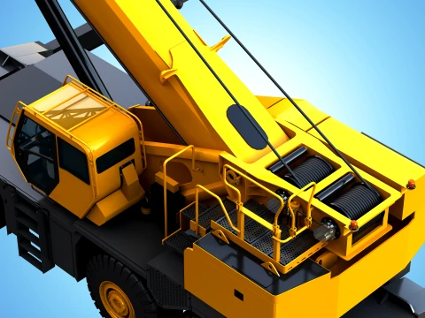 GRT 9165 Mobile Crane - Low Poly Version - 173K Polys 3D Model