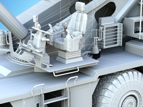 GRT 9165 Mobile Crane - Low Poly Version - 173K Polys 3D Model