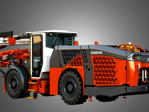 DD423iE Underground Mining Drill Rig 3D Model