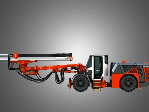 DD423iE Underground Mining Drill Rig 3D Model