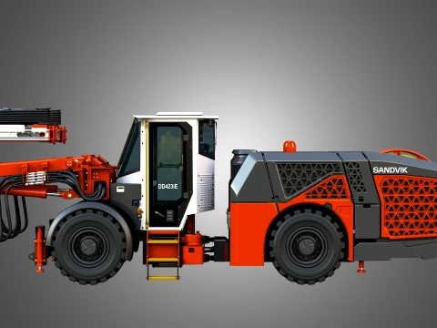 DD423iE Underground Mining Drill Rig 3D Model