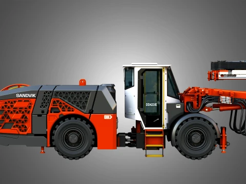 DD423iE Underground Mining Drill Rig 3D Model