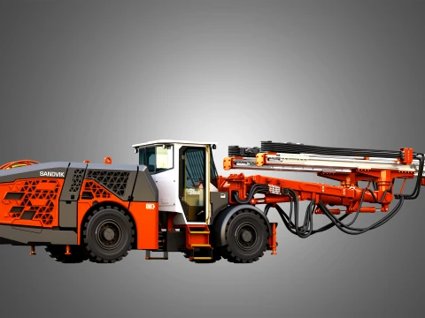 DD423iE Underground Mining Drill Rig 3D Model