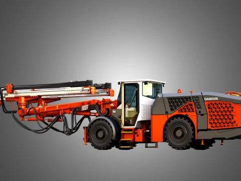 DD423iE Underground Mining Drill Rig 3D Model