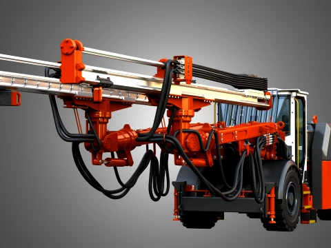 DD423iE Underground Mining Drill Rig 3D Model