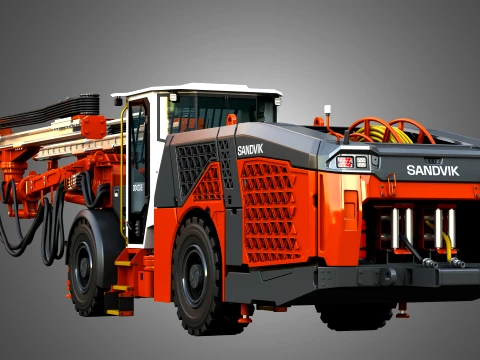 DD423iE Underground Mining Drill Rig 3D Model