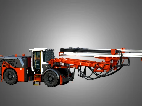 DD423iE Underground Mining Drill Rig 3D Model