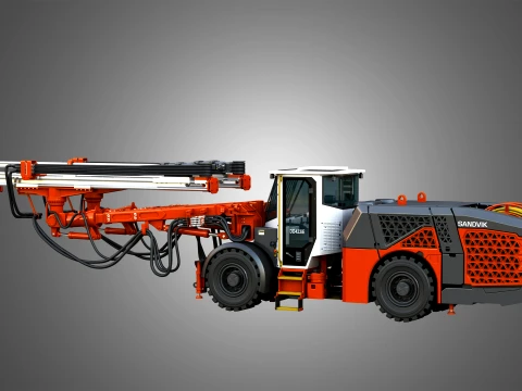 DD423iE Underground Mining Drill Rig 3D Model