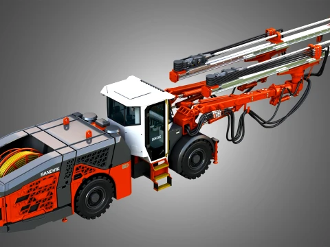 DD423iE Underground Mining Drill Rig 3D Model