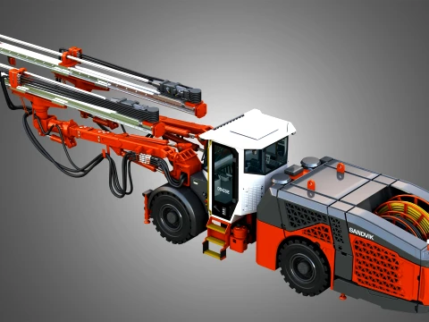 DD423iE Underground Mining Drill Rig 3D Model