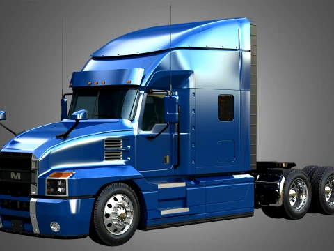 64T Semi Truck - Ultra Cab Sleeper Truck Modelo 3D