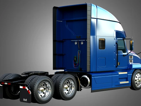 64T Semi Truck - Ultra Cab Sleeper Truck 3D Model