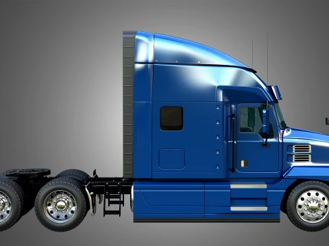 64T Semi Truck - Ultra Cab Sleeper Truck 3D Model