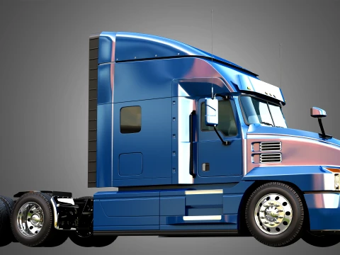 64T Semi Truck - Ultra Cab Sleeper Truck 3D Model