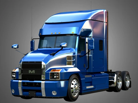 64T Semi Truck - Ultra Cab Sleeper Truck 3D Model