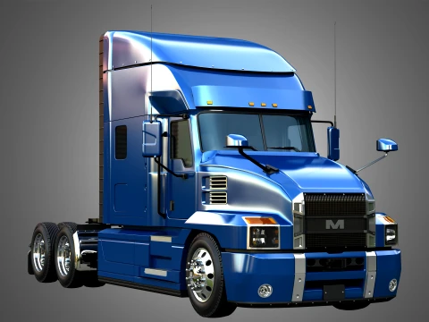 64T Semi Truck - Ultra Cab Sleeper Truck 3D Model