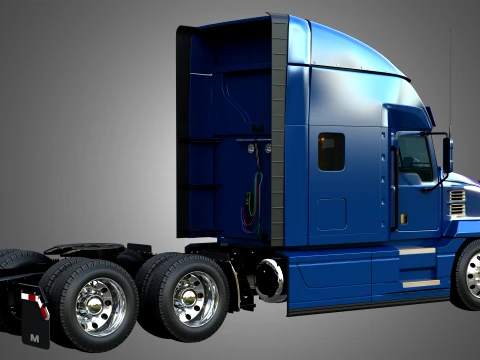 64T Semi Truck - Ultra Cab Sleeper Truck 3D Model