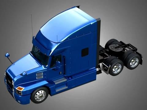 64T Semi Truck - Ultra Cab Sleeper Truck 3D Model