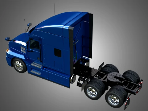 64T Semi Truck - Ultra Cab Sleeper Truck 3D Model