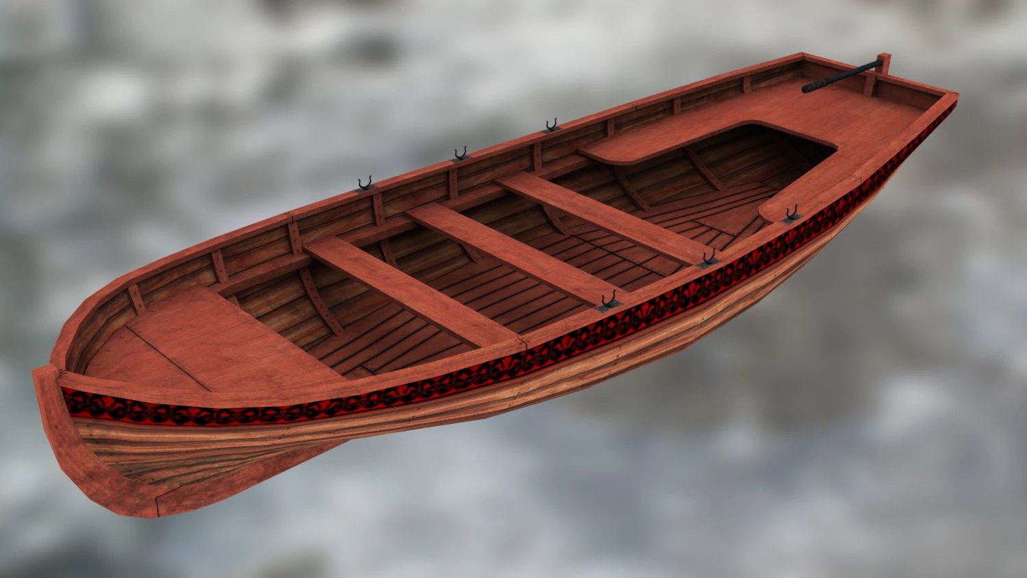 boat yawl 6 oars 3D Model .c4d .max .obj .3ds .fbx .stl .blend 