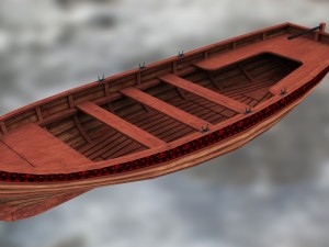 boat yawl 6 oars Model 3D
