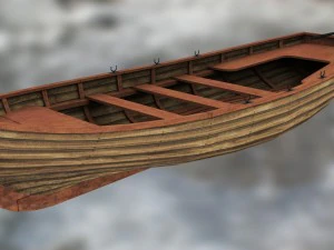 boat yawl 6 oars 3D Model