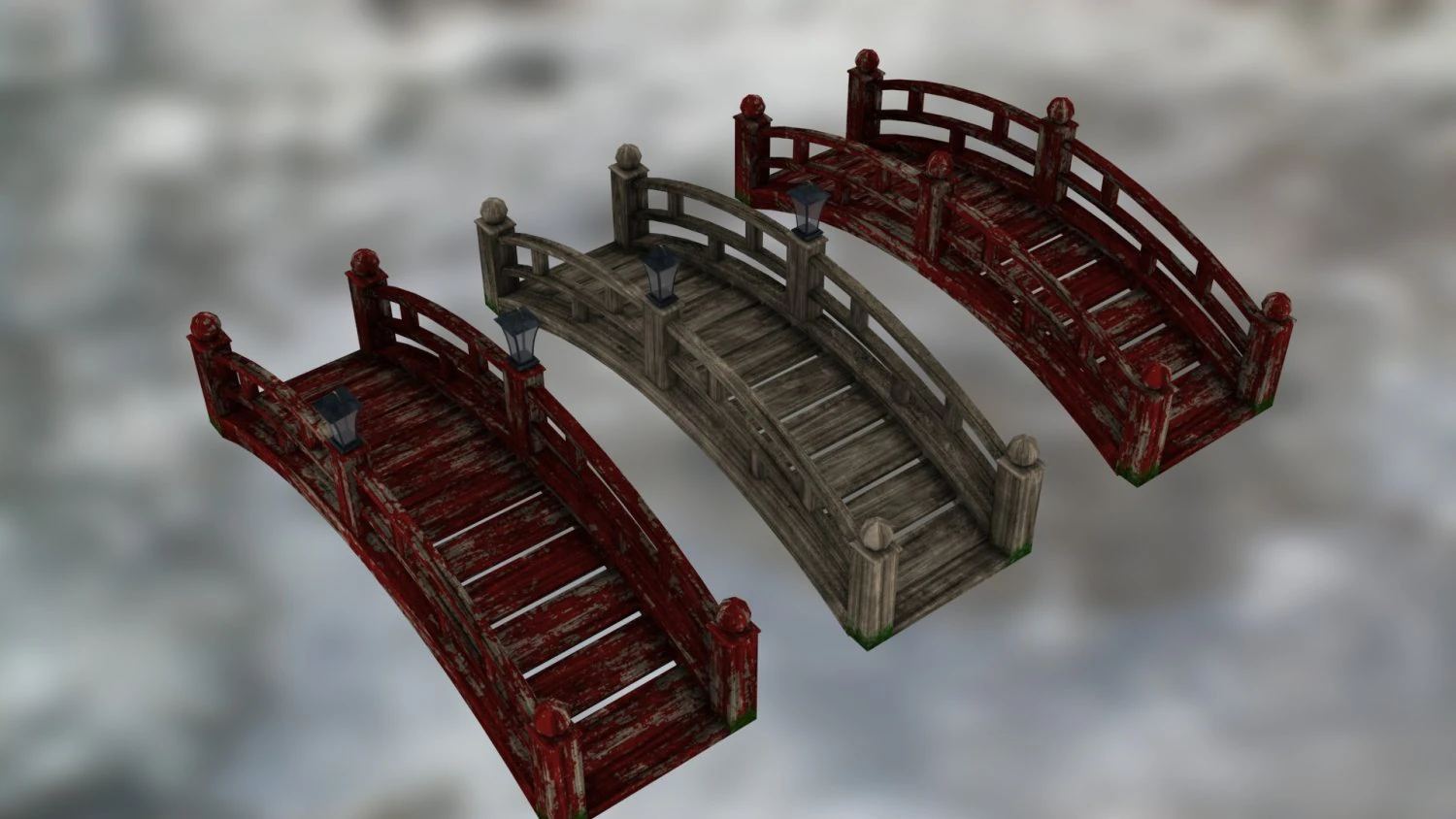 wooden bridge 3D Model .c4d .max .obj .3ds .fbx .stl .blend 