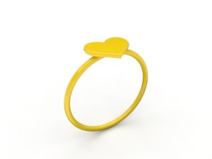 ring heart gold 3D Model