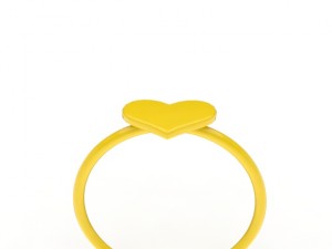 ring heart gold Modelo 3D