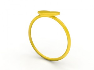 ring heart gold Modelo 3D