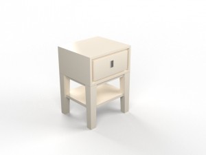 niche nightstand - white 3D Model