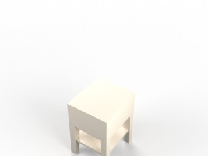 niche nightstand - white 3D Model