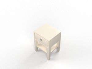 niche nightstand - white 3D Model