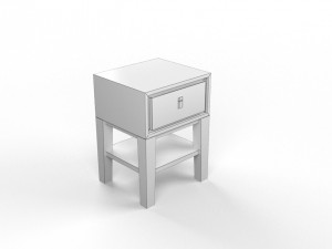 niche nightstand - white 3D Model