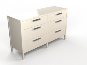 niche 6-drawer dresser - white 3D Модель