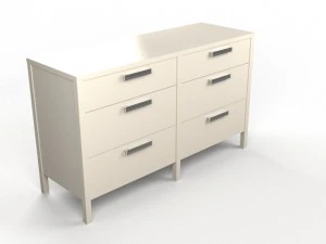 niche 6-drawer dresser - white 3D Model